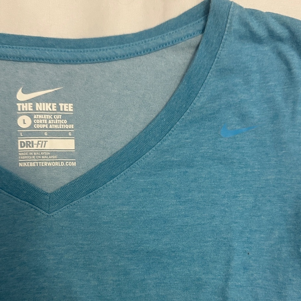 Nike Teal Dri-FIT V-Neck Tee - Picture 4 of 5